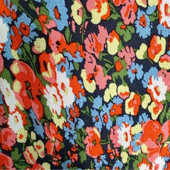 Boden Crew Neck Midi Floral Tea Dress Multicolor Long Sleeve Size 6 - Picture 8 of 8